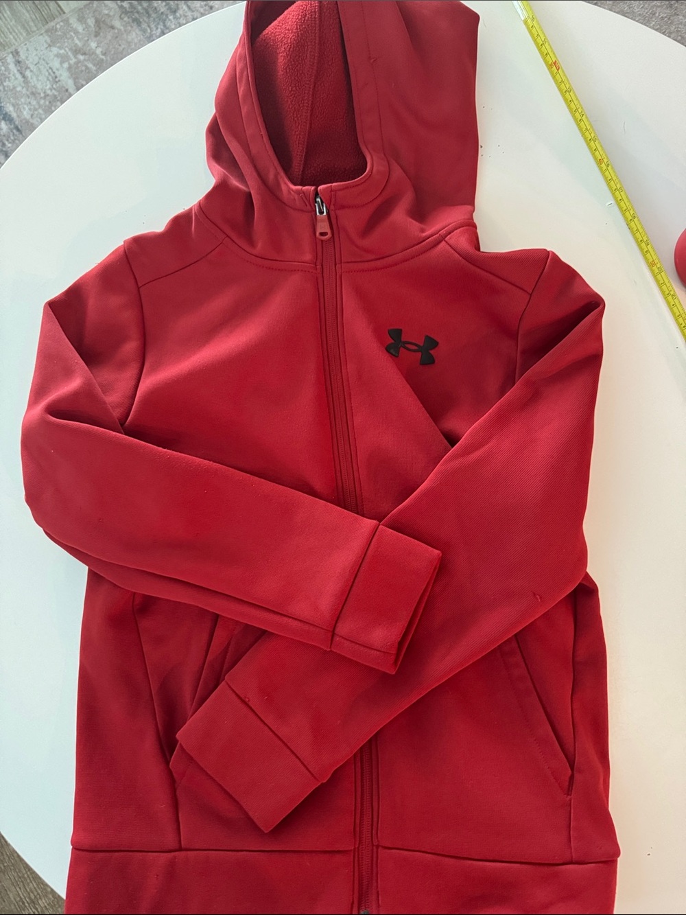 Under Armour burgundy red Kids Hooded Full-Zip Sweatshirt YM